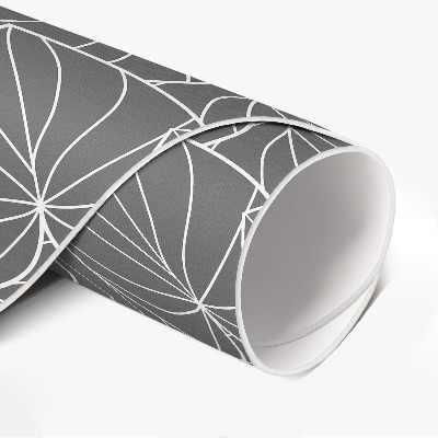 Kerek vinil szőnyeg Lineáris levelek design boho