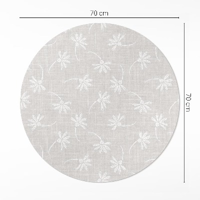 Kerek vinil szőnyeg Finom boho százszorszépek szöveten