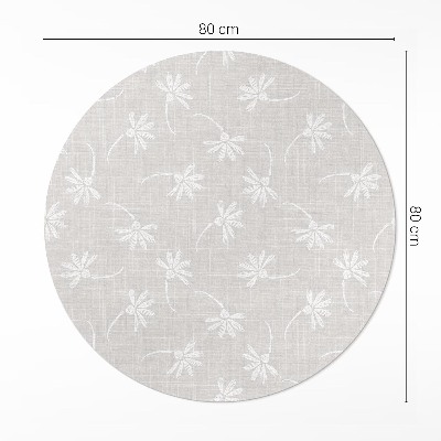 Kerek vinil szőnyeg Finom boho százszorszépek szöveten