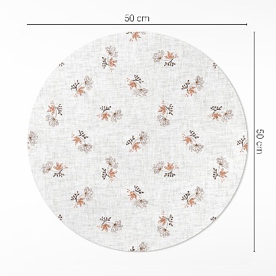 Kerek vinil szőnyeg Apró virágok boho szöveten