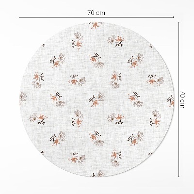 Kerek vinil szőnyeg Apró virágok boho szöveten