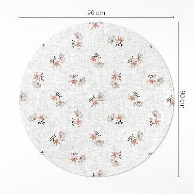 Kerek vinil szőnyeg Apró virágok boho szöveten