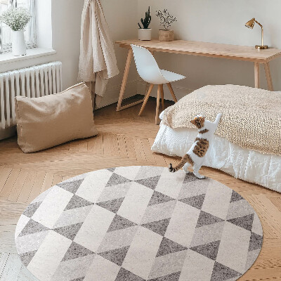 Kerek vinil szőnyeg Geometrikus kő csempe