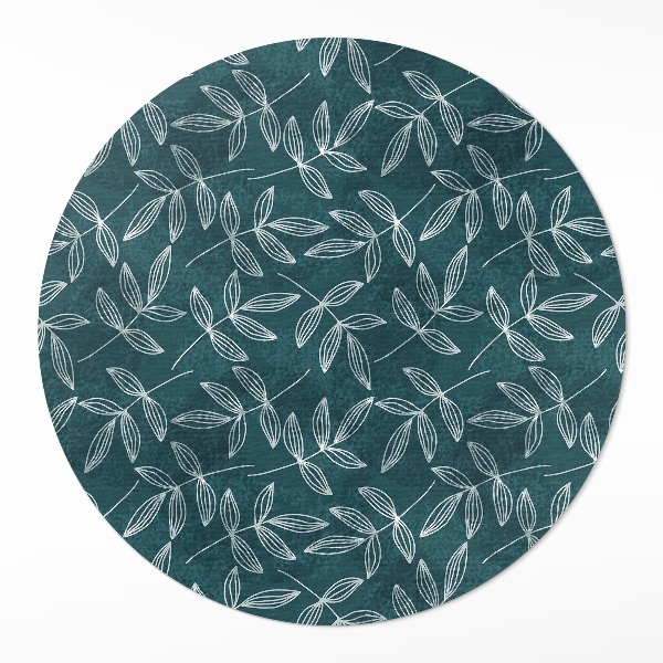 Kerek vinil szőnyeg Minimalista gallyak boho levelekkel