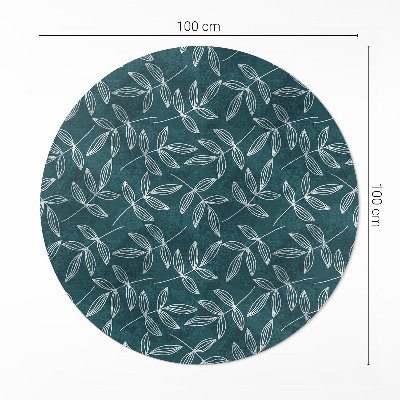 Kerek vinil szőnyeg Minimalista gallyak boho levelekkel