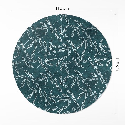 Kerek vinil szőnyeg Minimalista gallyak boho levelekkel