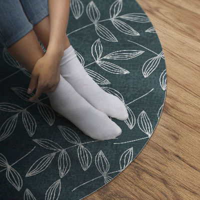 Kerek vinil szőnyeg Minimalista gallyak boho levelekkel