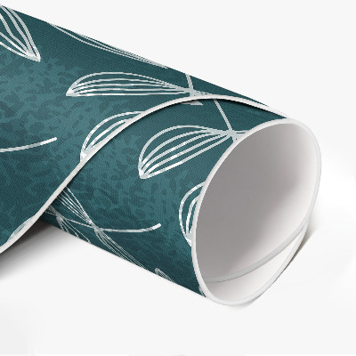 Kerek vinil szőnyeg Minimalista gallyak boho levelekkel