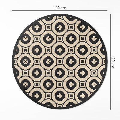 Kerek vinil szőnyeg Geometrikus mintás csempe