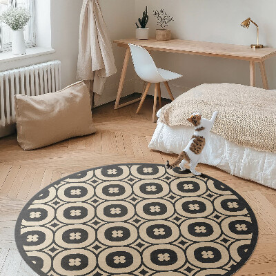 Kerek vinil szőnyeg Geometrikus mintás csempe