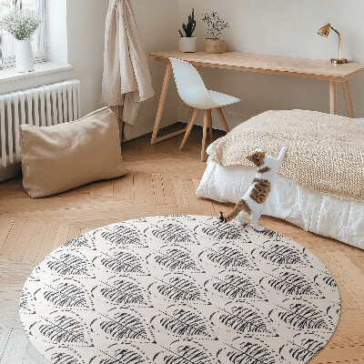 Kerek vinil szőnyeg Boho levelek szabályos minta