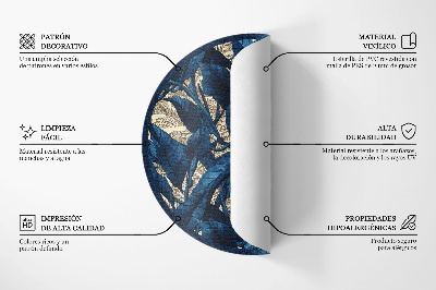 Kerek vinil szőnyeg A tengeri flóra és fauna által inspirált minta