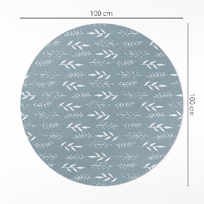 Kerek vinil szőnyeg Minimalista illusztráció gallyakkal és levelekkel