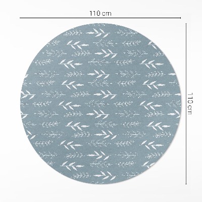 Kerek vinil szőnyeg Minimalista illusztráció gallyakkal és levelekkel