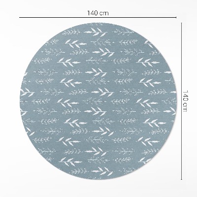 Kerek vinil szőnyeg Minimalista illusztráció gallyakkal és levelekkel