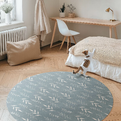 Kerek vinil szőnyeg Minimalista illusztráció gallyakkal és levelekkel