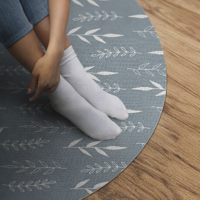 Kerek vinil szőnyeg Minimalista illusztráció gallyakkal és levelekkel