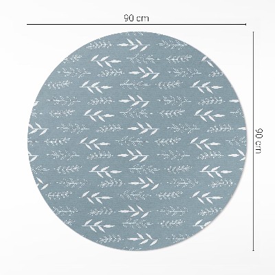 Kerek vinil szőnyeg Minimalista illusztráció gallyakkal és levelekkel