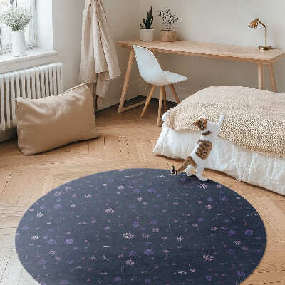 Kerek vinil szőnyeg Apró boho vadvirágok