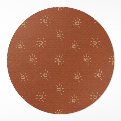 Kerek vinil szőnyeg Minta napfény stílusú boho vintage