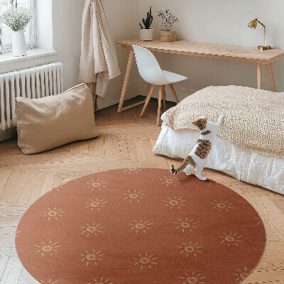Kerek vinil szőnyeg Minta napfény stílusú boho vintage
