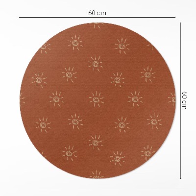 Kerek vinil szőnyeg Minta napfény stílusú boho vintage