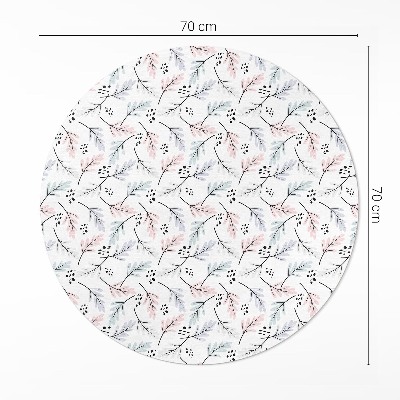Kerek vinil szőnyeg Pasztell finom növények boho stílusban
