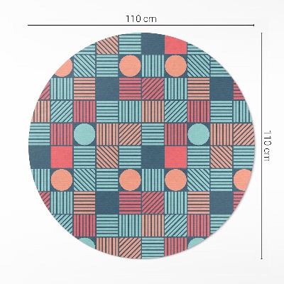 Kerek vinil szőnyeg Retro vintage geometriai minta