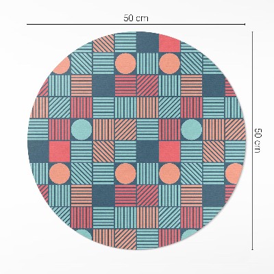 Kerek vinil szőnyeg Retro vintage geometriai minta