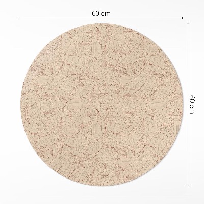Kerek vinil szőnyeg Lineáris őszi levelek boho stílusban