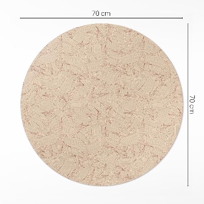 Kerek vinil szőnyeg Lineáris őszi levelek boho stílusban