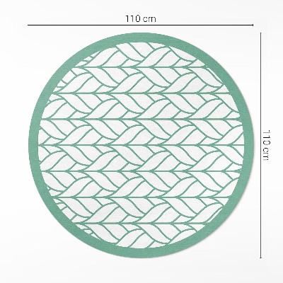 Kerek vinil szőnyeg Lineáris levelek minimalista minta