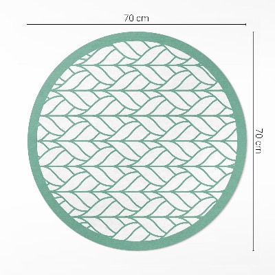 Kerek vinil szőnyeg Lineáris levelek minimalista minta