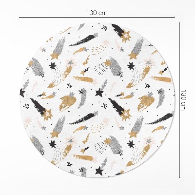 Kerek vinil szőnyeg Festett csillagok egy boho univerzumban