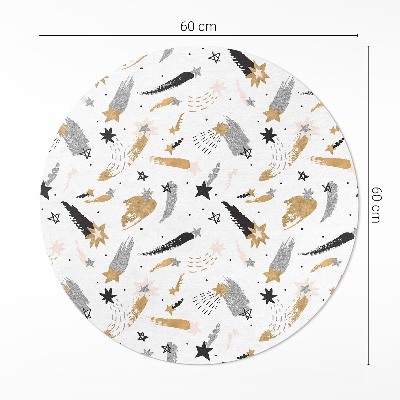 Kerek vinil szőnyeg Festett csillagok egy boho univerzumban