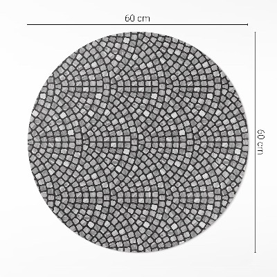 Kerek vinil szőnyeg Kő design apró mozaik