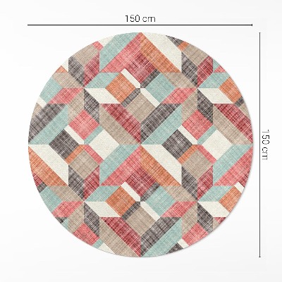 Kerek vinil szőnyeg Kopott geometriai minta