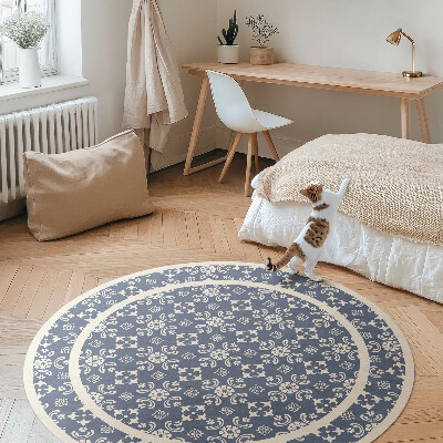 Kerek vinil szőnyeg Apró díszek elegáns stílusban