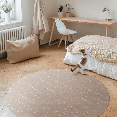 Kerek vinil szőnyeg Apró finom levelek és ágak boho