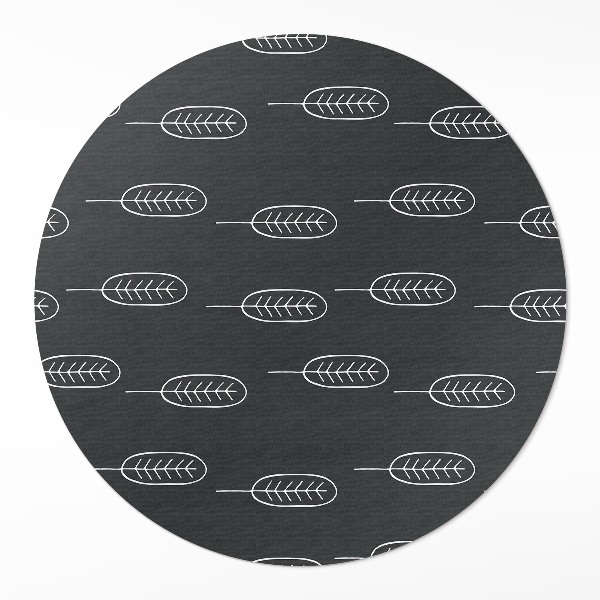 Kerek vinil szőnyeg Minimalista boho levelek