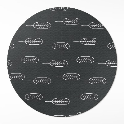 Kerek vinil szőnyeg Minimalista boho levelek