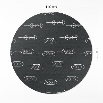 Kerek vinil szőnyeg Minimalista boho levelek