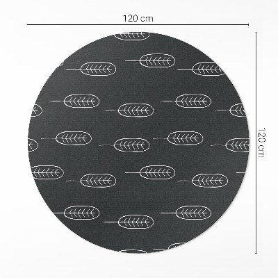 Kerek vinil szőnyeg Minimalista boho levelek