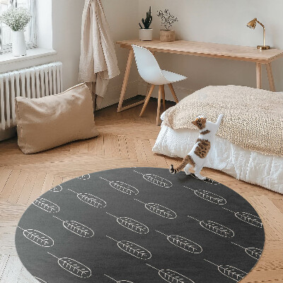 Kerek vinil szőnyeg Minimalista boho levelek