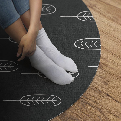 Kerek vinil szőnyeg Minimalista boho levelek