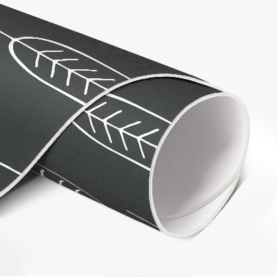 Kerek vinil szőnyeg Minimalista boho levelek