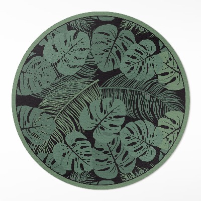 Kerek vinil szőnyeg Illusztráció trópusi monstera növények