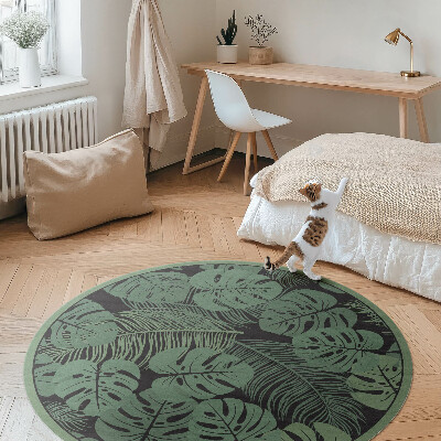 Kerek vinil szőnyeg Illusztráció trópusi monstera növények