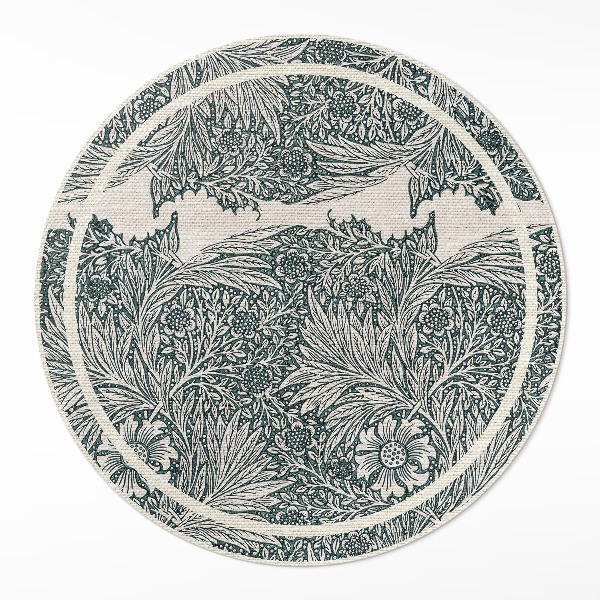 Kerek vinil szőnyeg William Morris virágok