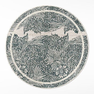 Kerek vinil szőnyeg William Morris virágok